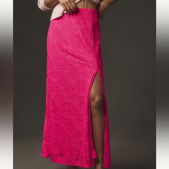 Anthropologie Lace Side Slit Maxi Skirt - Picture 2 of 5